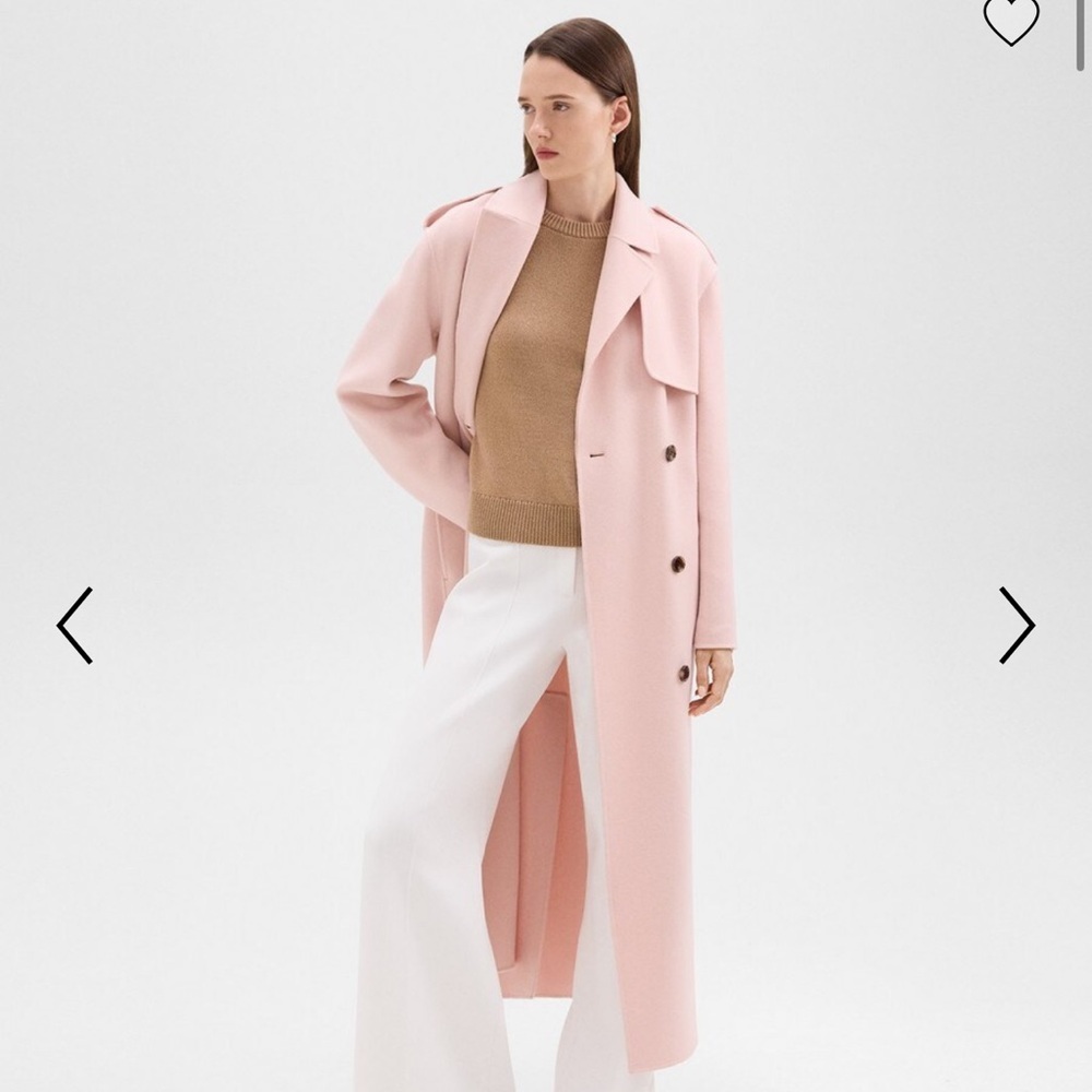 Theory Double Breasted Overcoat in Double face Wool-Cashmere